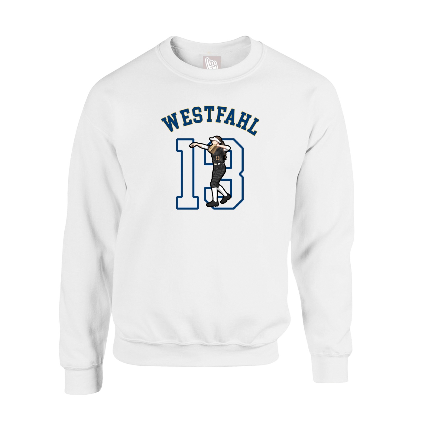 Fleece Crew — Shirsey Arch in White
