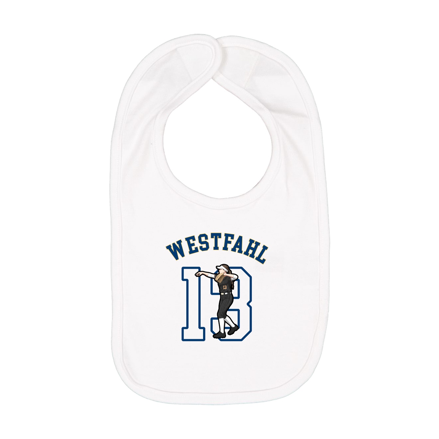 Infant Bib — Shirsey Arch in White
