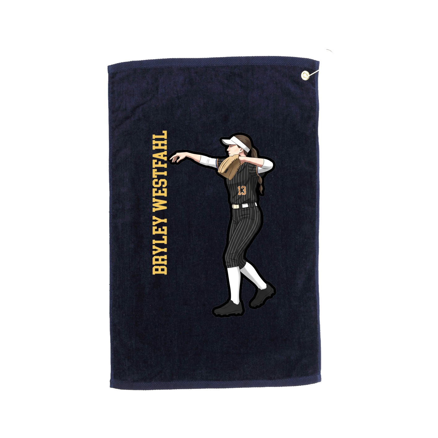 Golf Towel — Name Vertical in Navy
