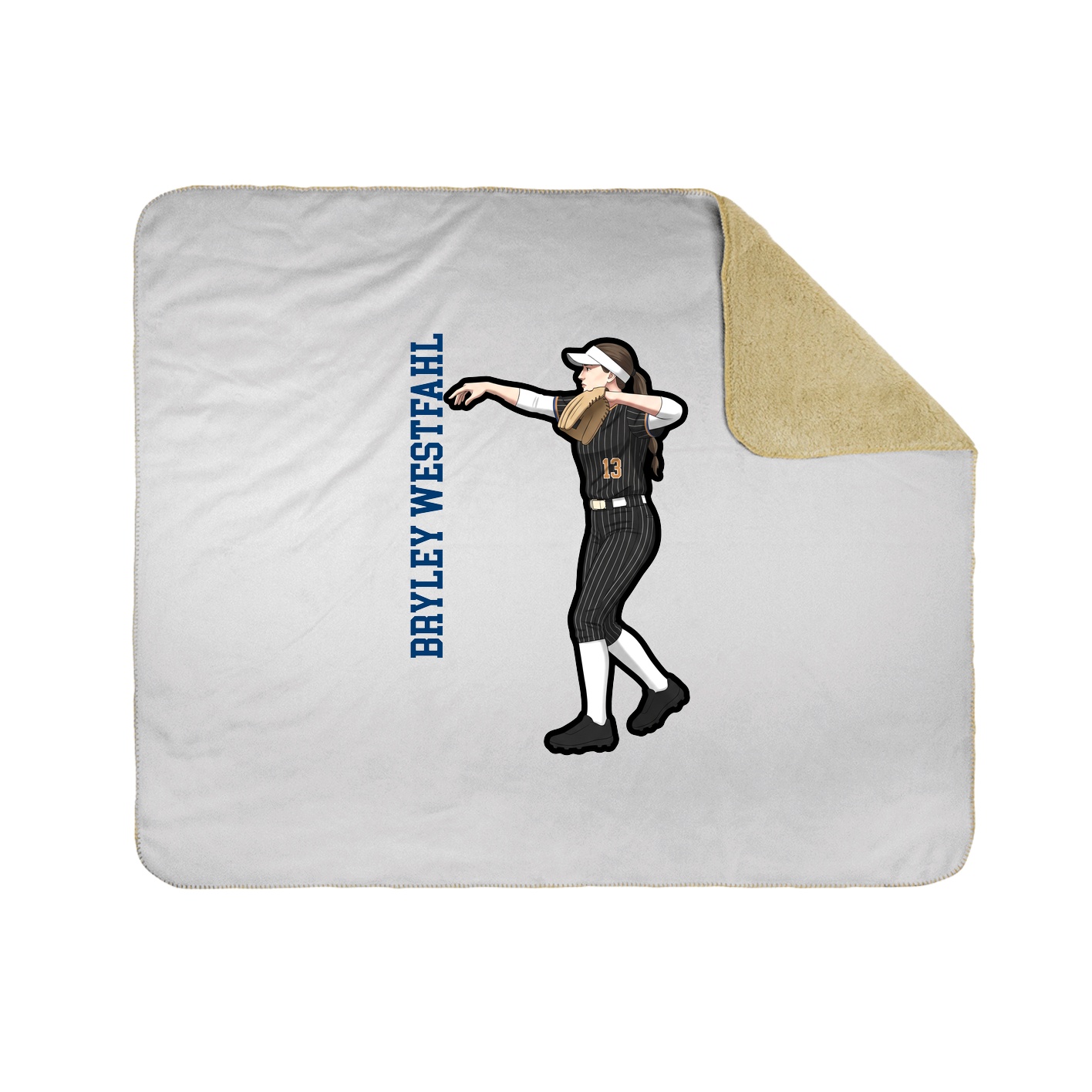 Throw Blanket — Name Vertical in White