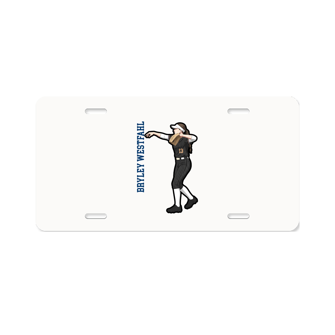License Plate — Name Vertical in Classic