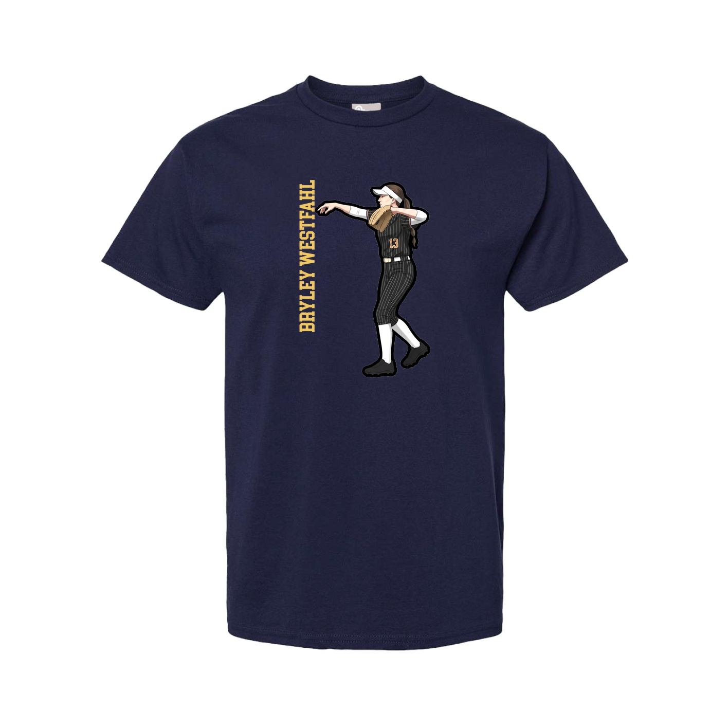 Tee — Name Vertical in Navy