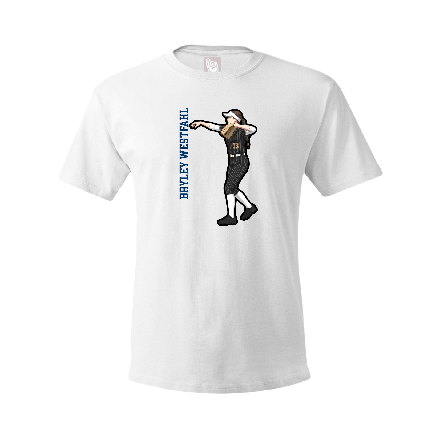Youth Tee — Name Vertical in White