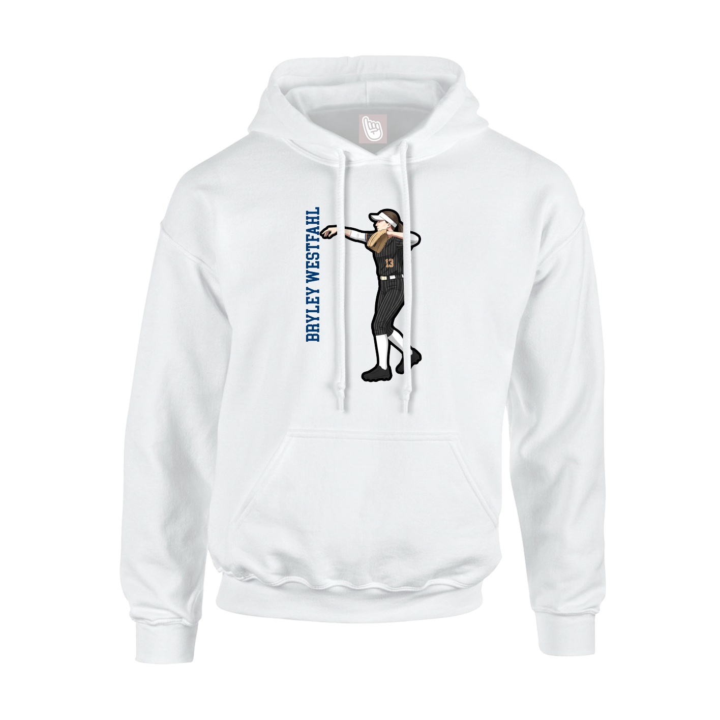 Hoodie — Name Vertical in White