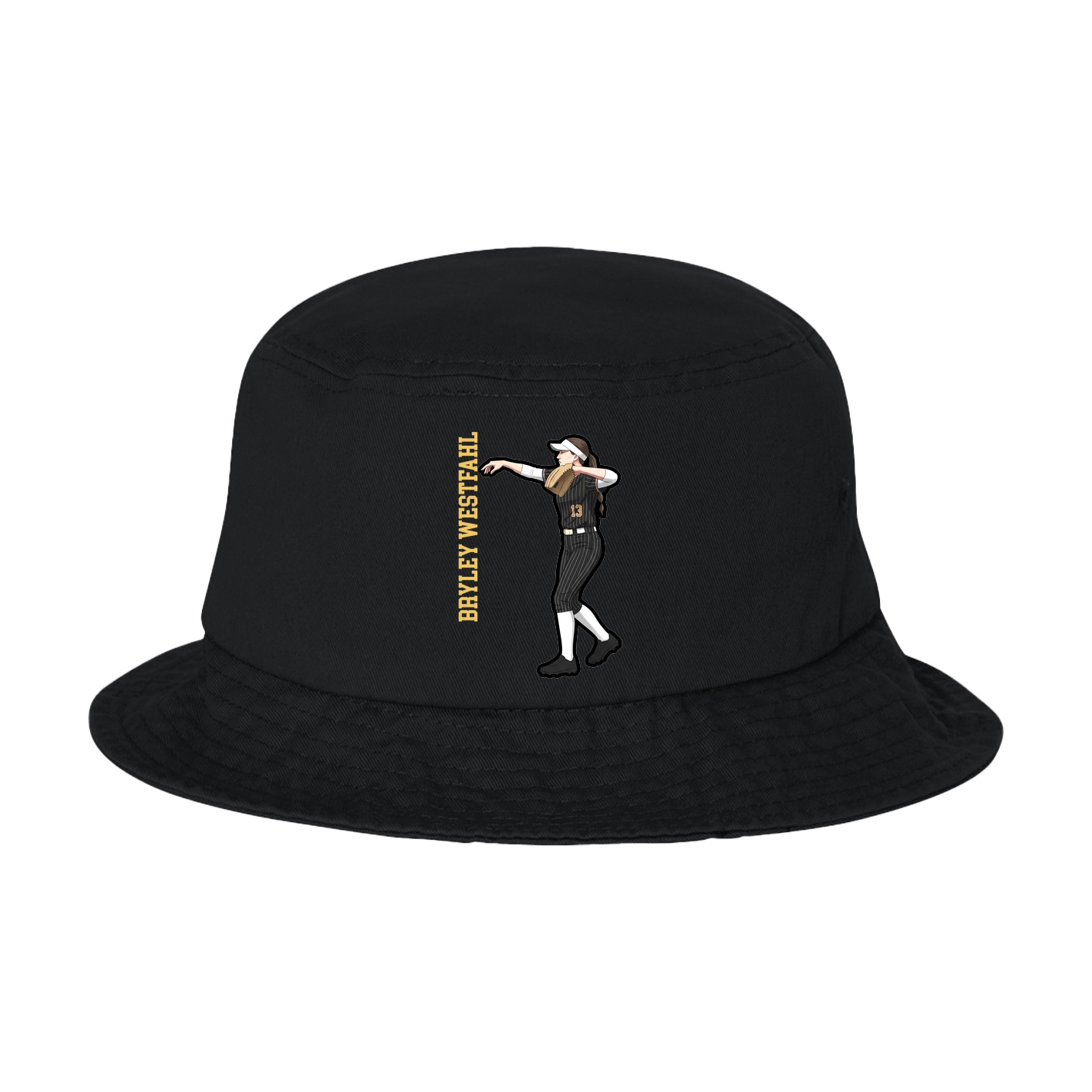 Bucket Cap — Name Vertical in Black