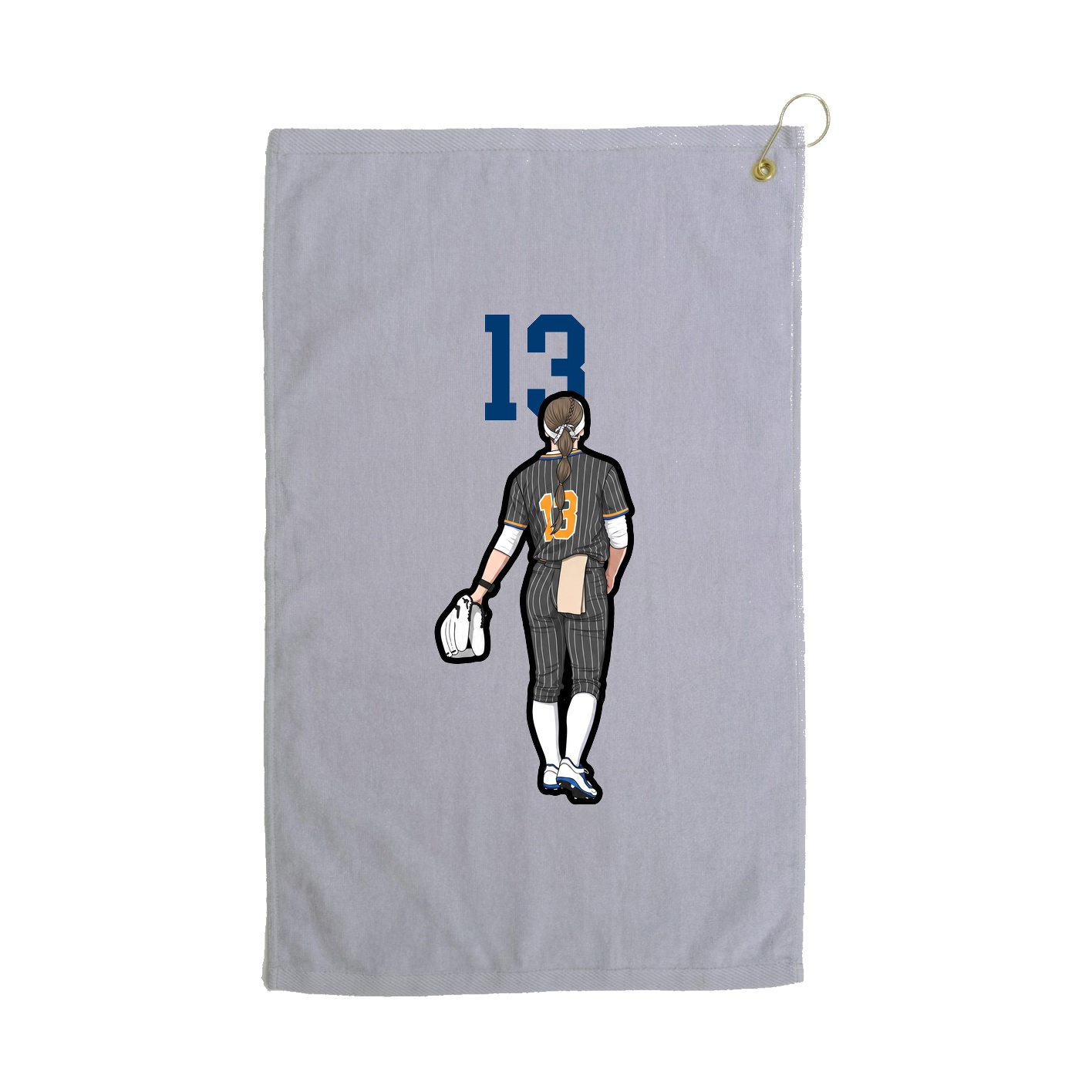 Golf Towel — Number Top in Grey