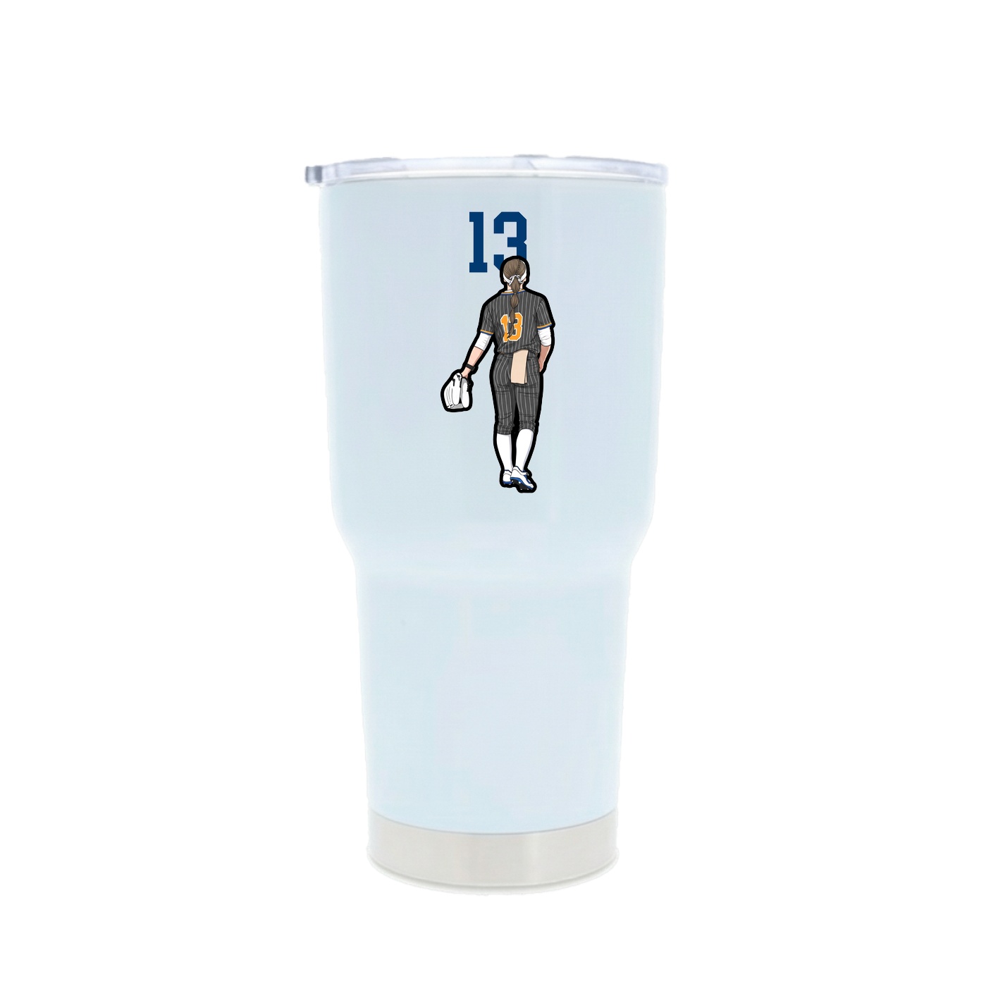 30oz Stainless Steel Tumbler — Number Top in White