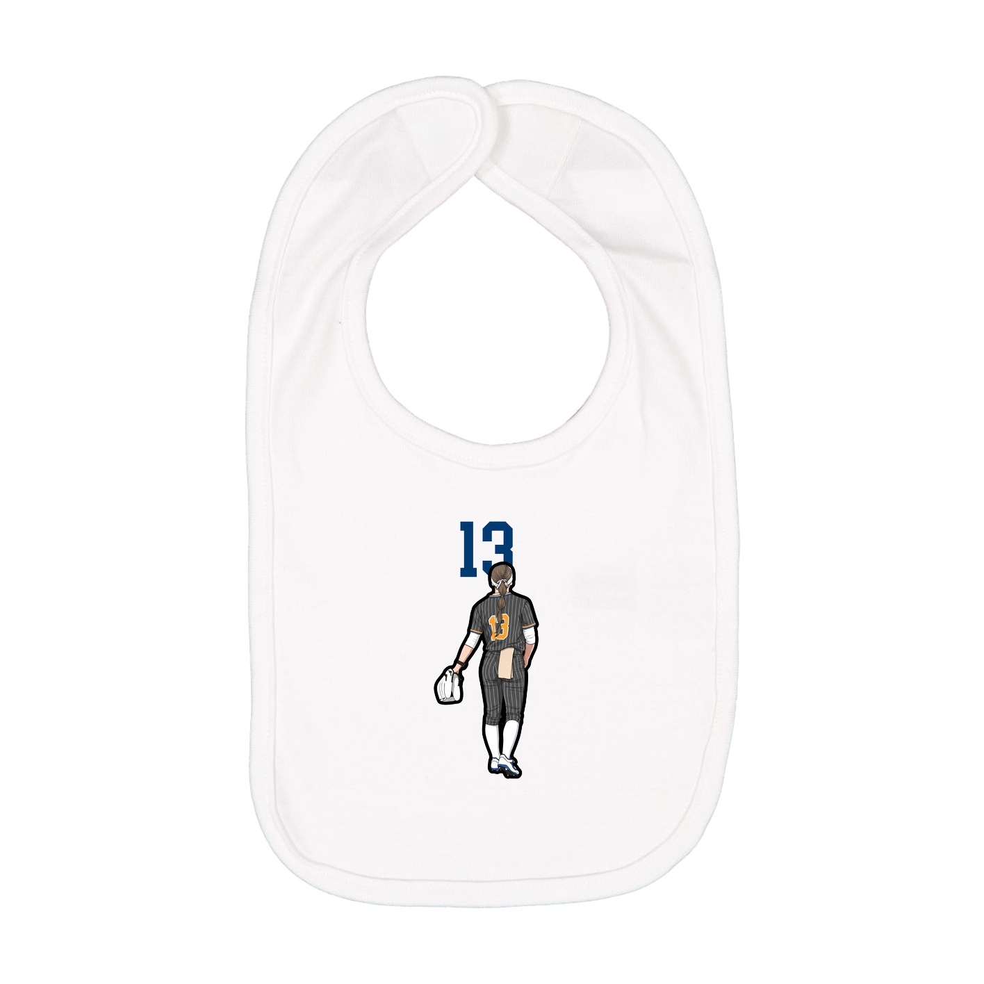 Infant Bib — Number Top in White