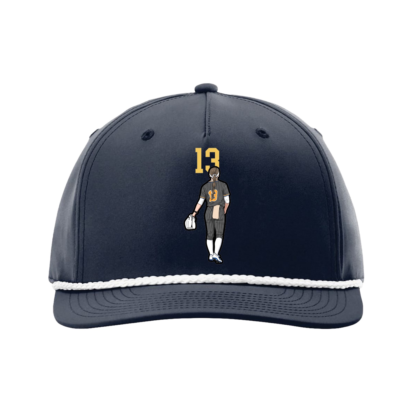 Five-Panel Classic Rope Cap — Number Top in Navy