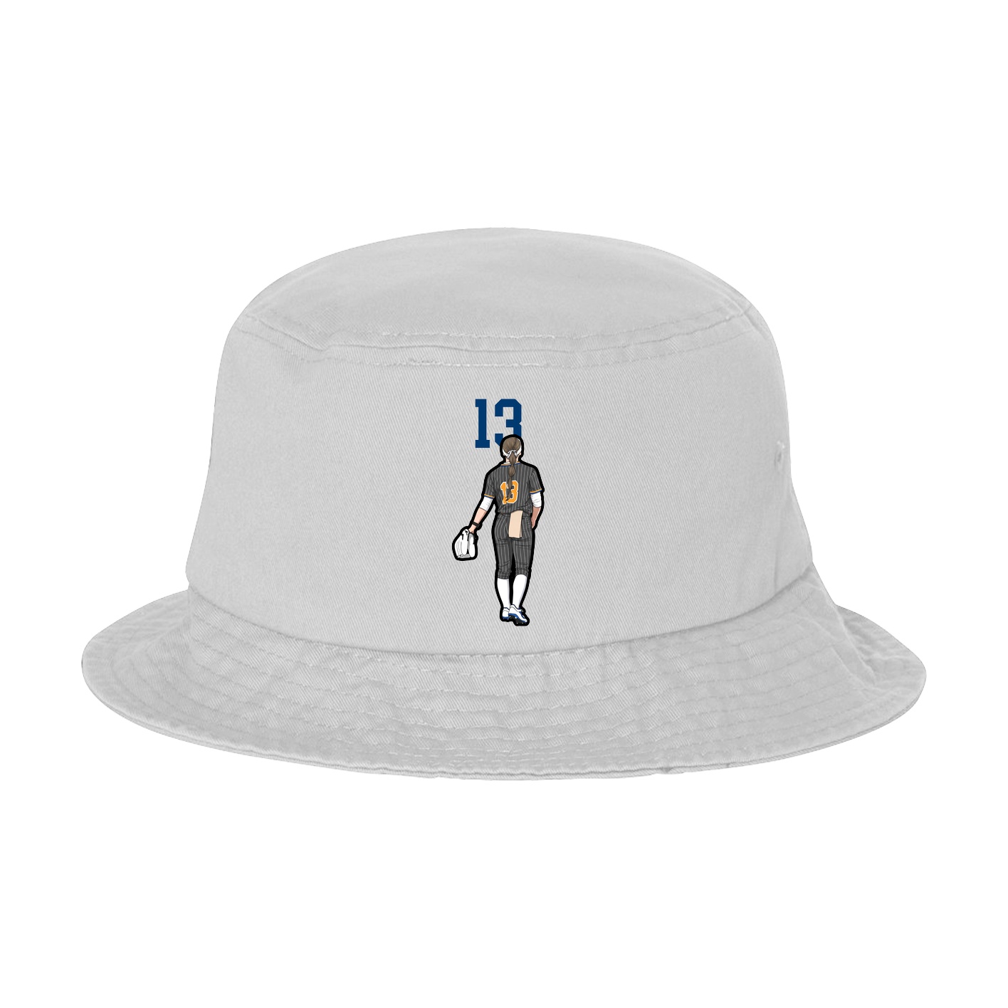 Bucket Cap — Number Top in White