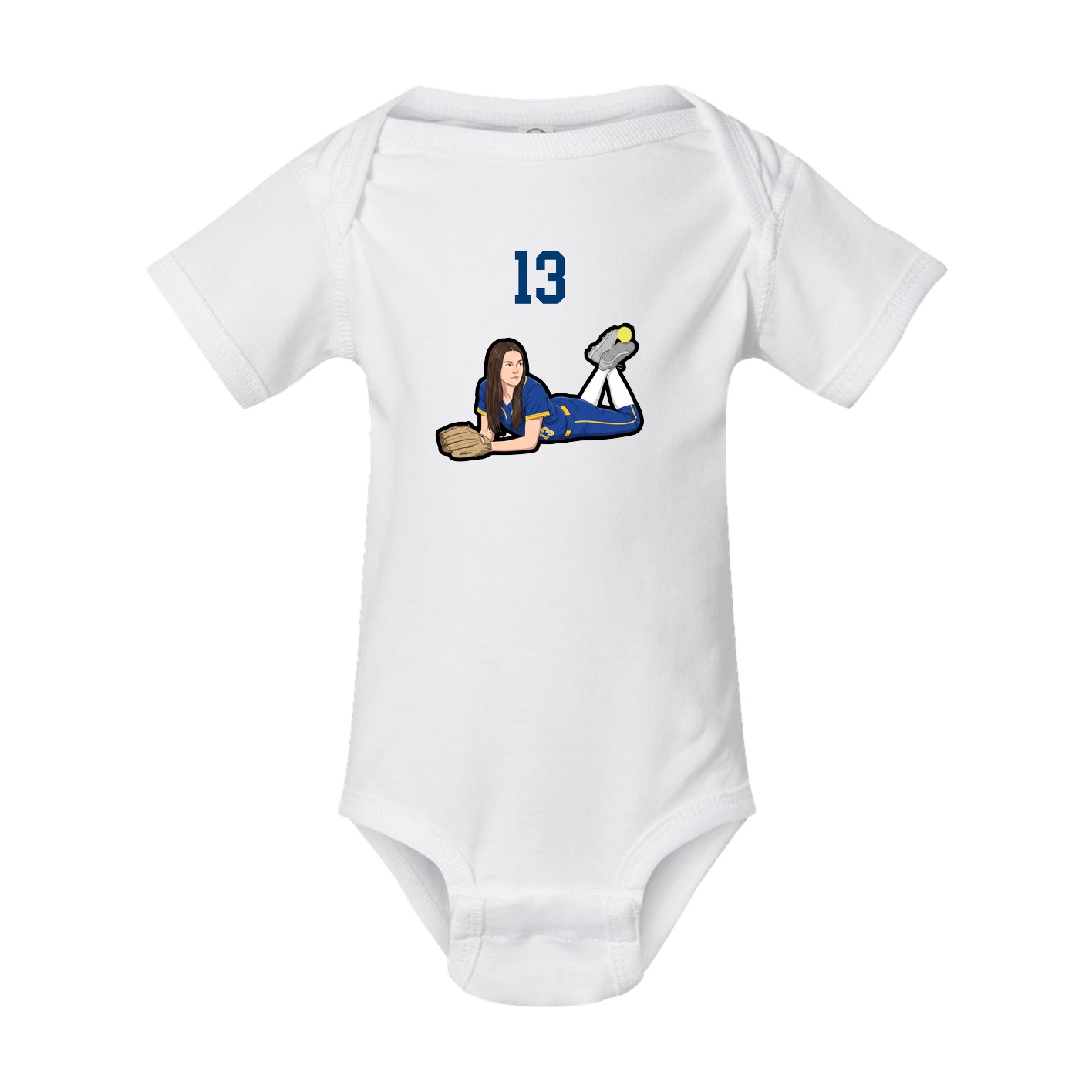 Baby Onesie — Number Top in White