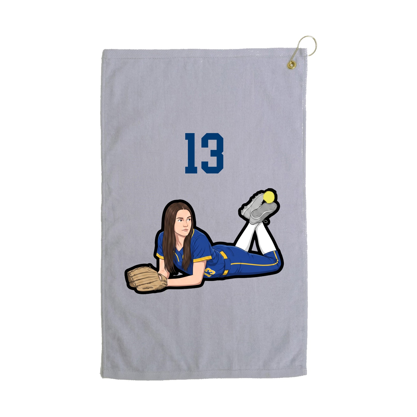 Golf Towel — Number Top in Grey