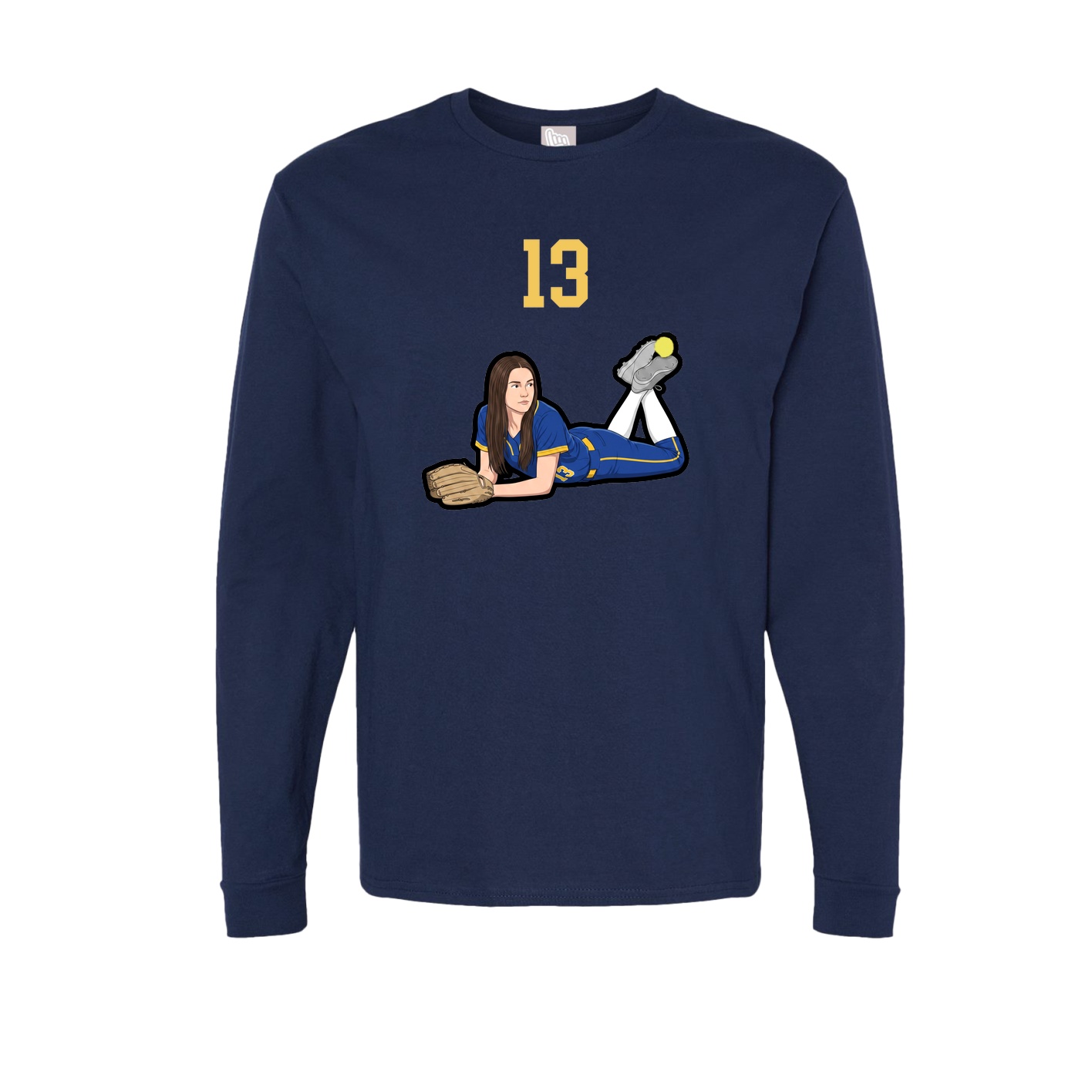 Long Sleeve Tee — Number Top in Navy