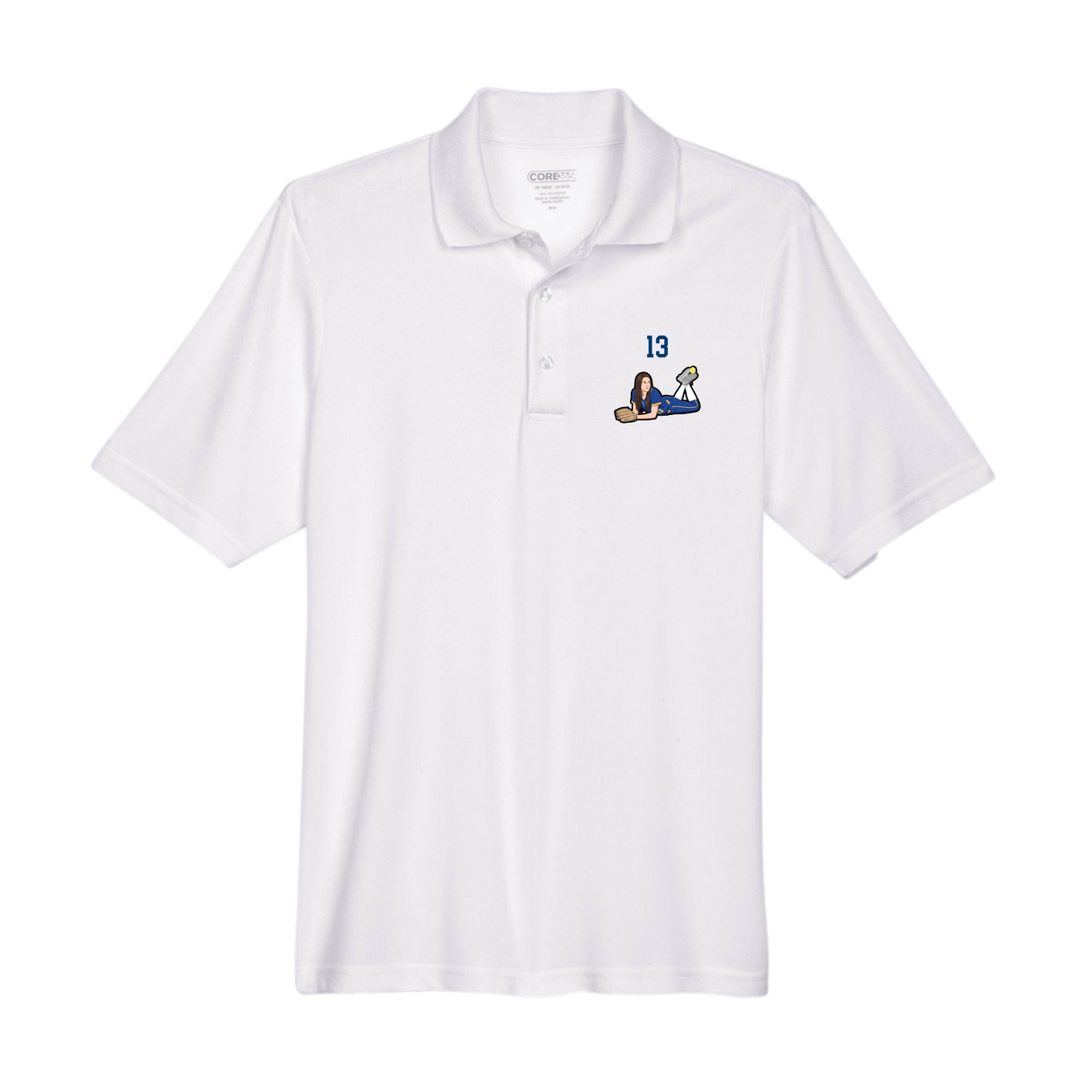 Performance Polo — Number Top in White