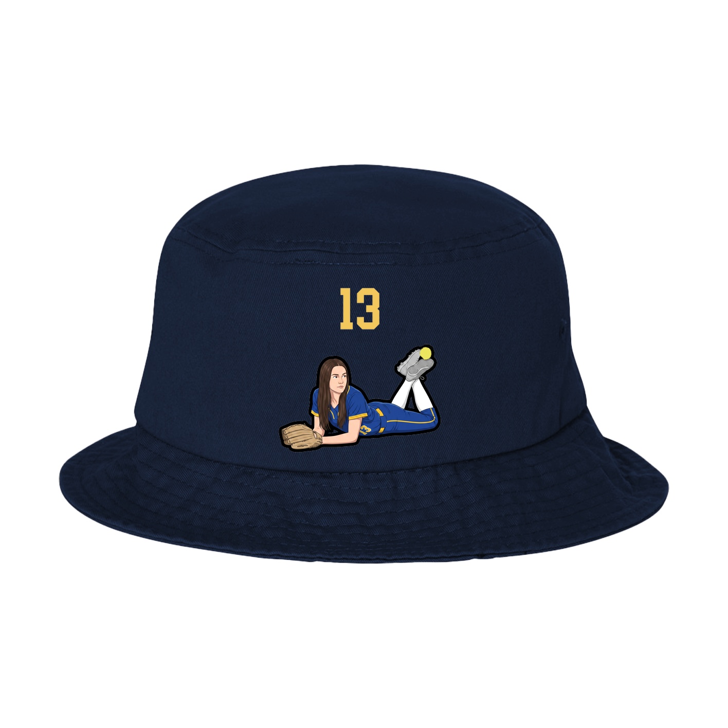 Bucket Cap — Number Top in Navy
