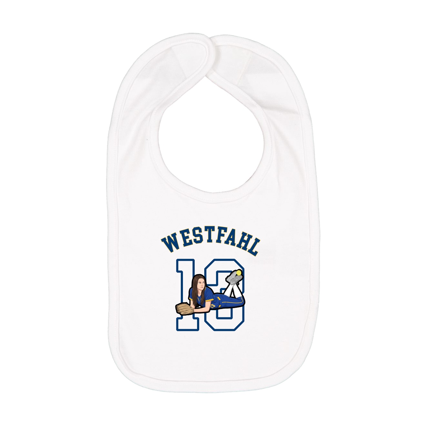 Infant Bib — Shirsey Arch in White