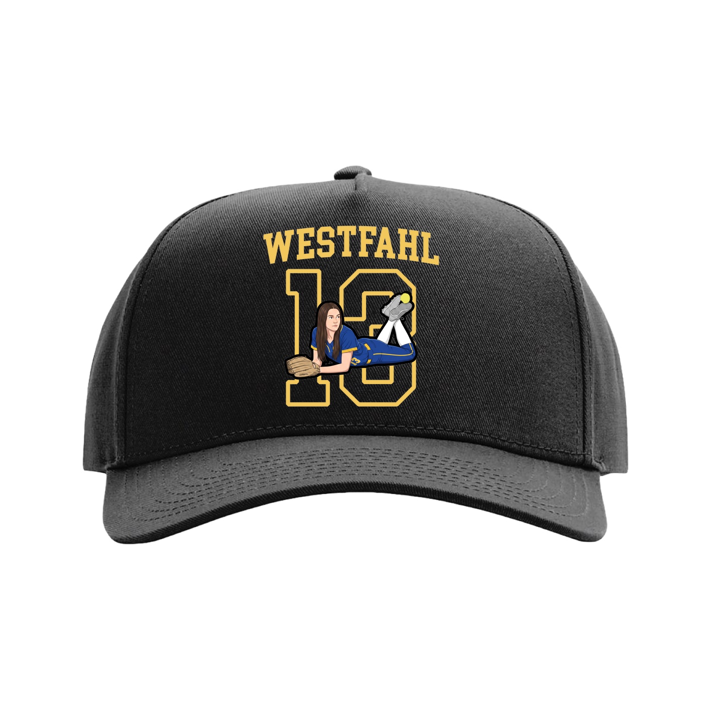 Full Fabric Five-Panel Champ Cap — Shirsey in Black