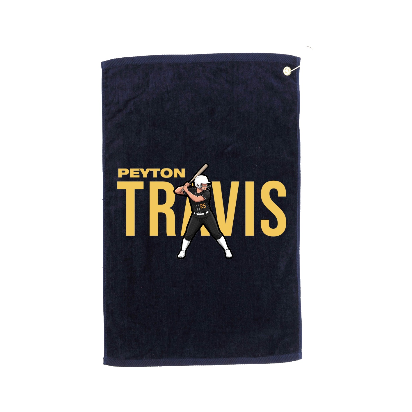 Golf Towel — Player Name in Navy
