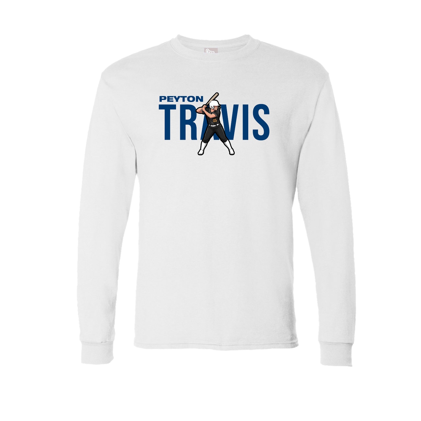 Long Sleeve Tee — Player Name in White