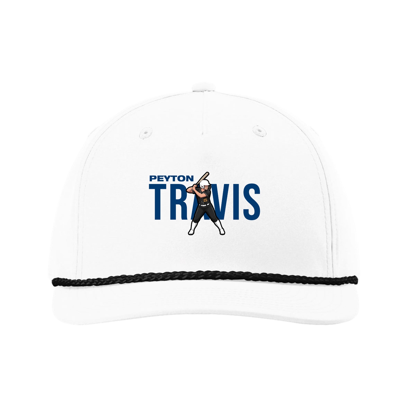 Five-Panel Classic Rope Cap — Player Name in White