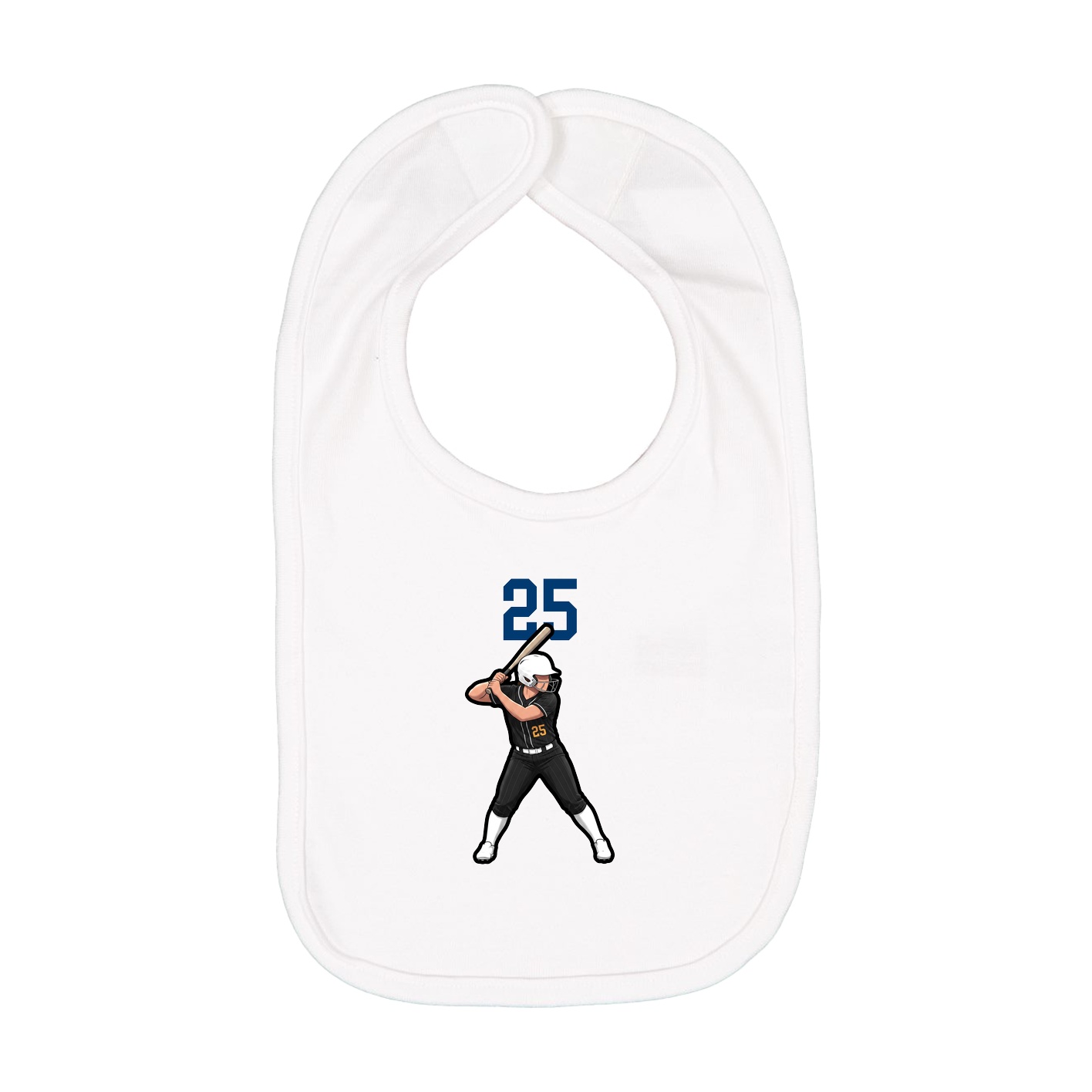 Infant Bib — Number Top in White