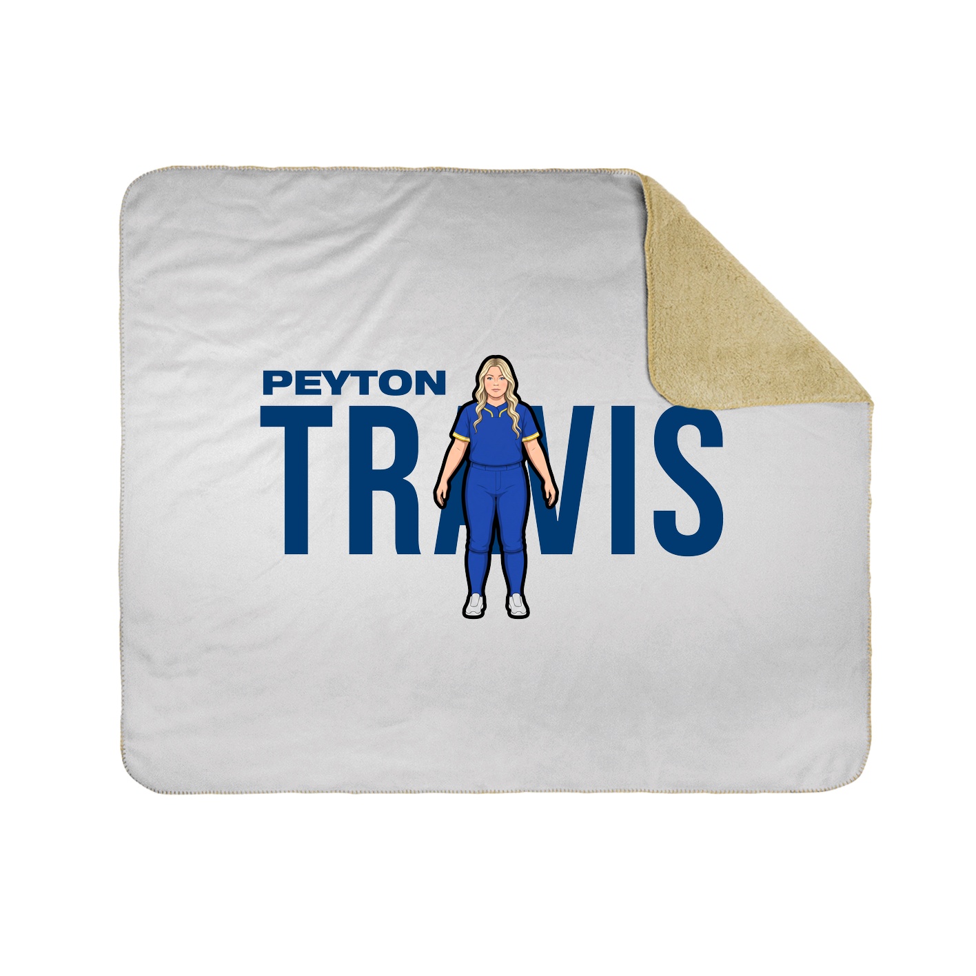 Throw Blanket — Player Name in White