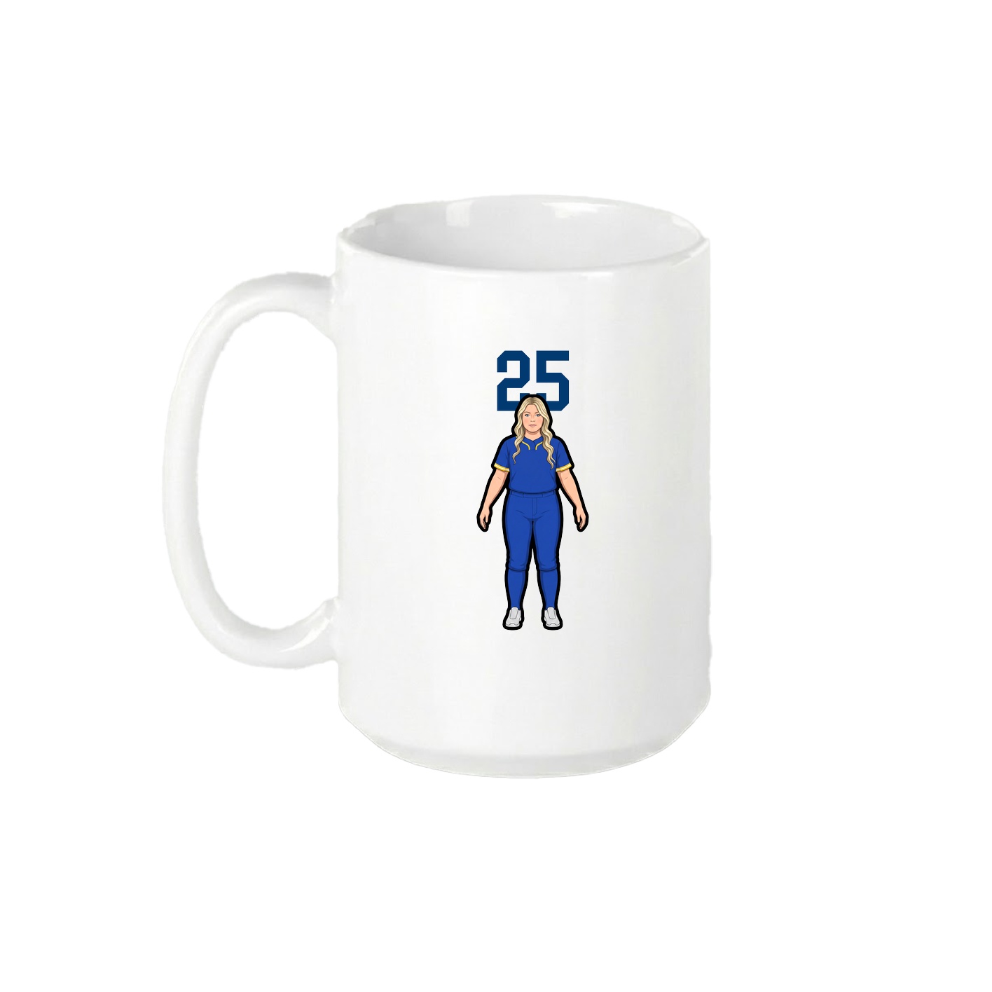 15oz Coffee Mug — Number Top in White