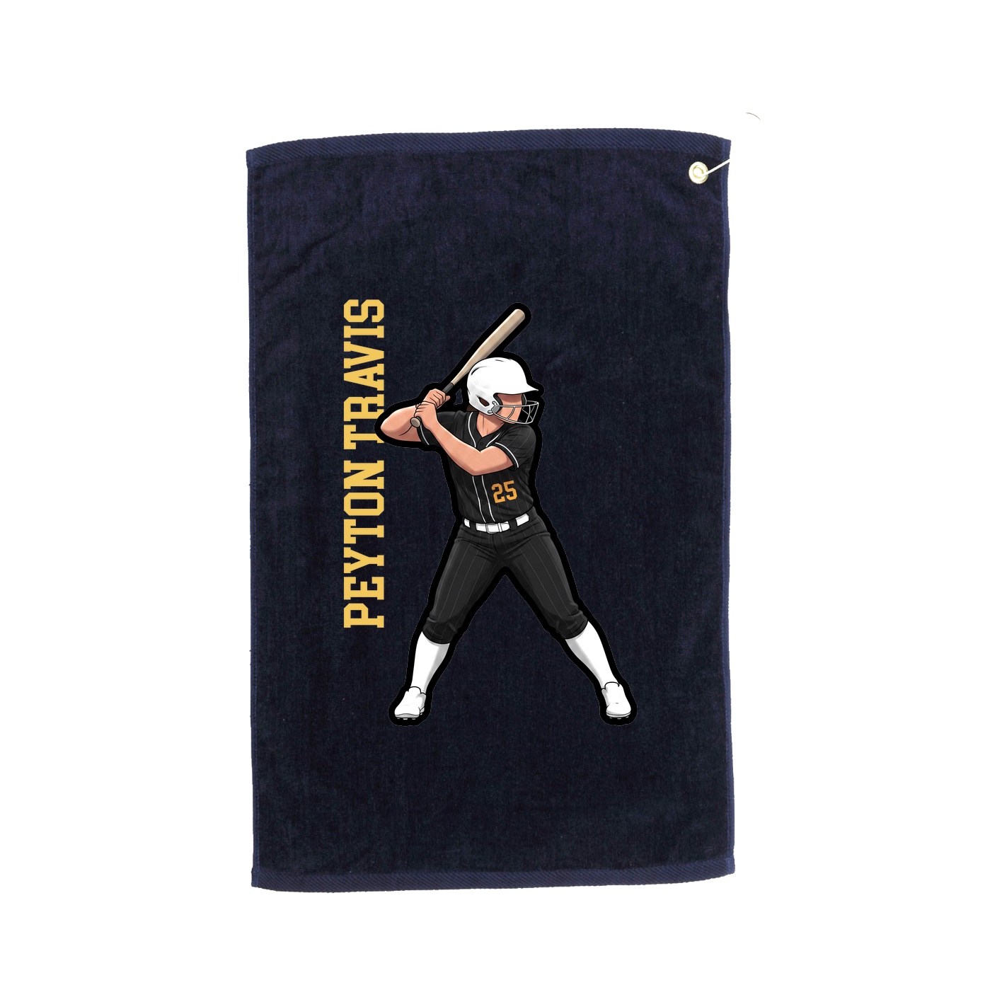 Golf Towel — Name Vertical in Navy