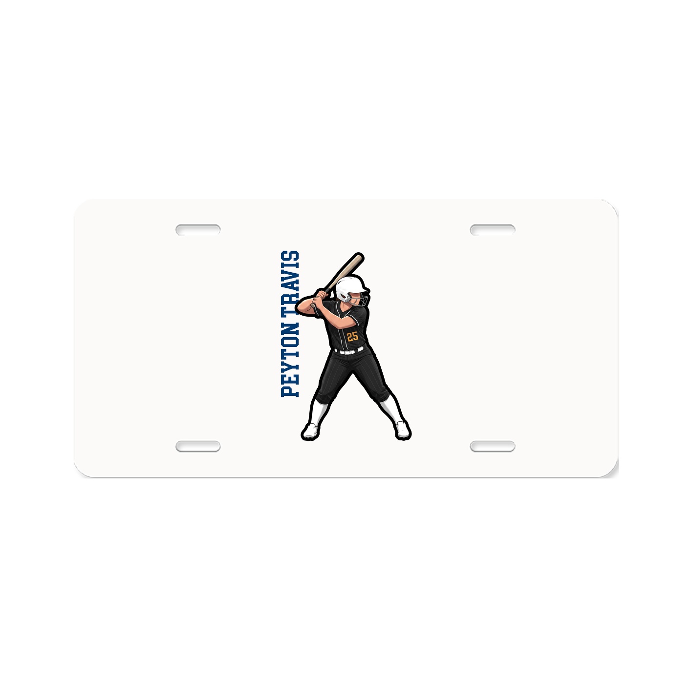License Plate — Name Vertical in Classic