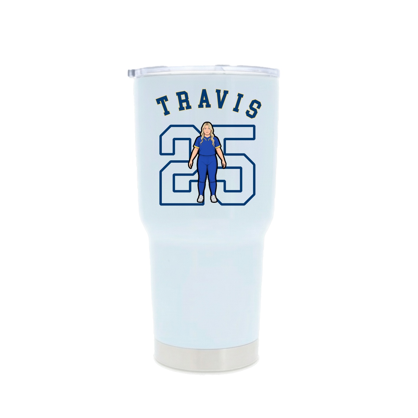 30oz Stainless Steel Tumbler — Shirsey Arch in White