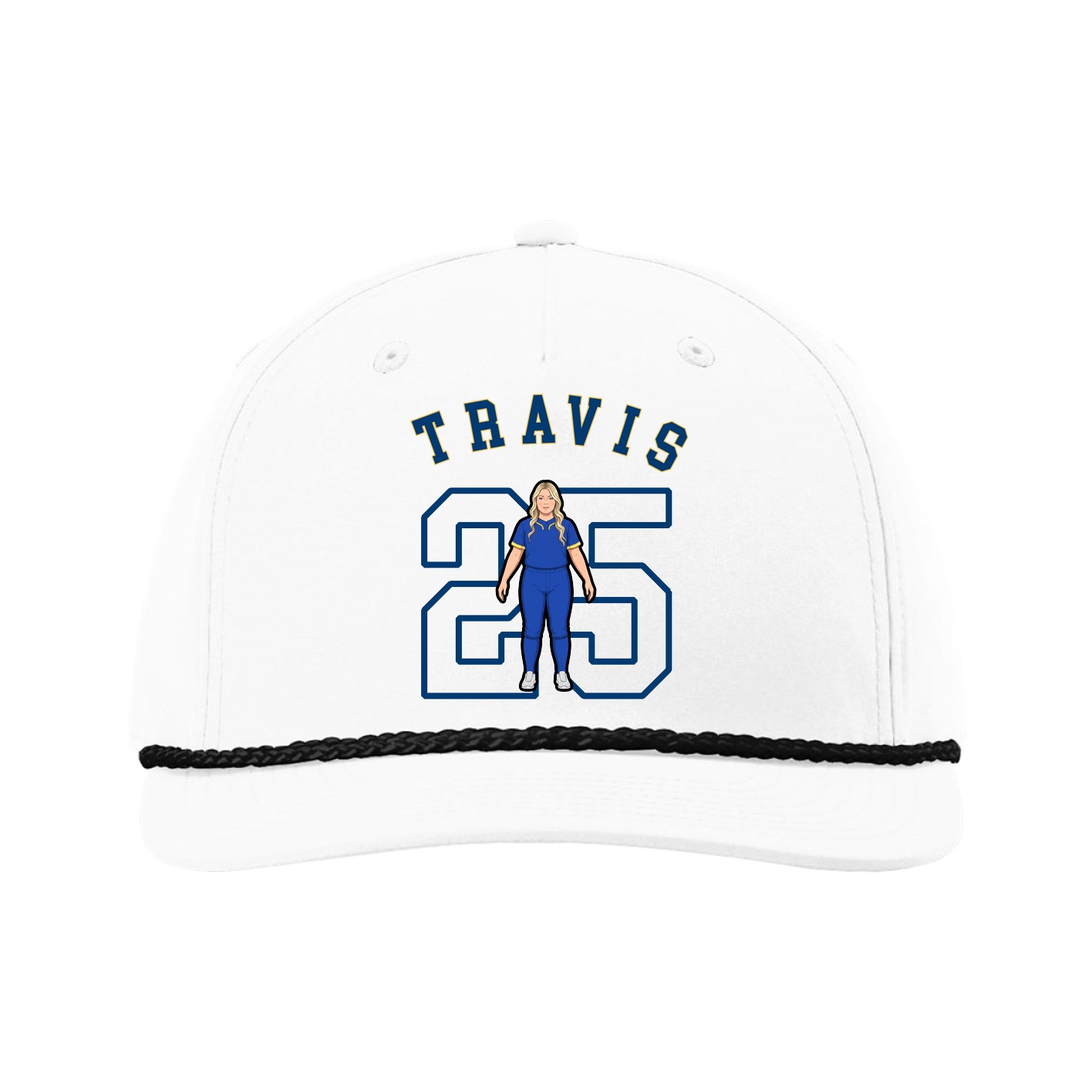 Five-Panel Classic Rope Cap — Shirsey Arch in White