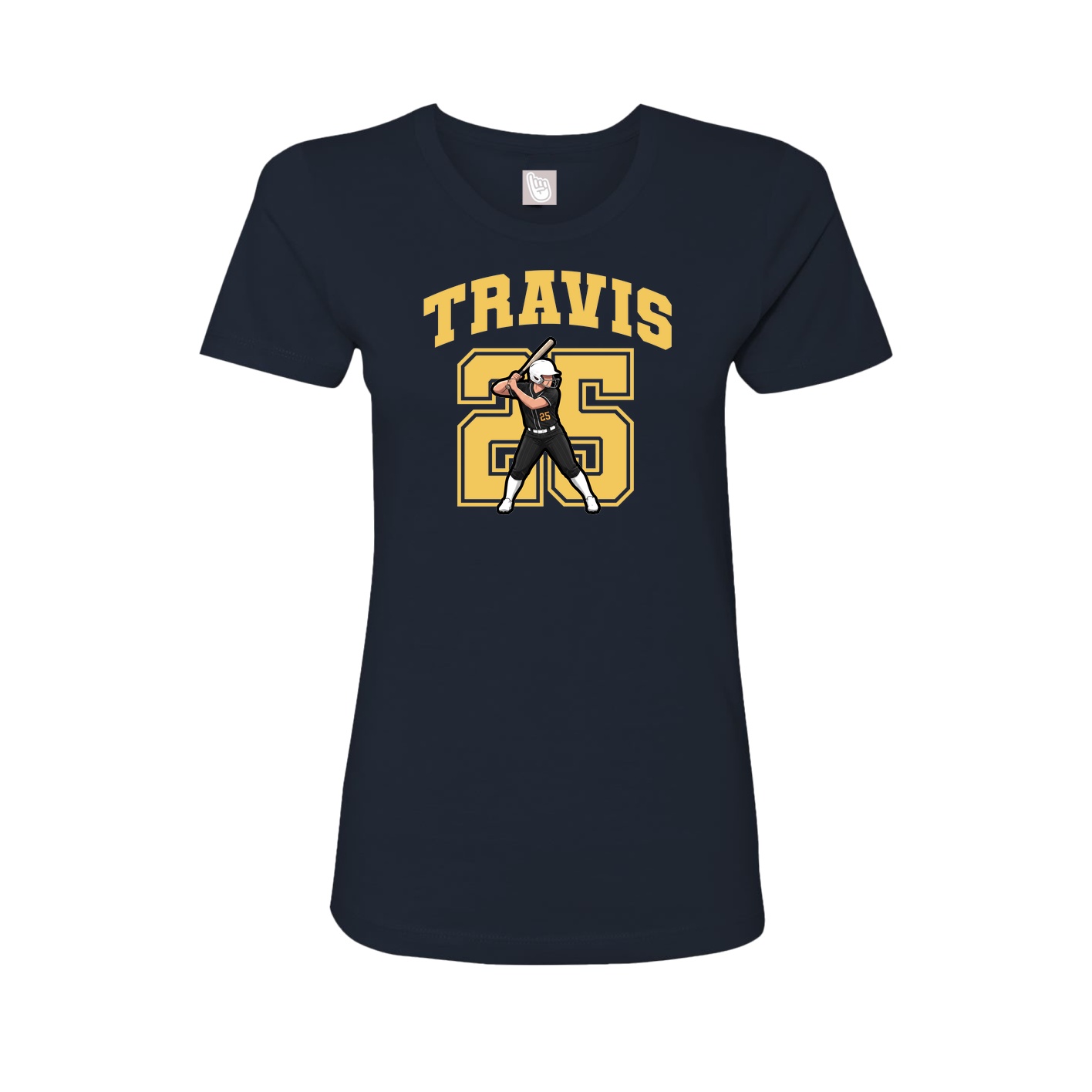 Fitted Women's Tee — Number in Navy