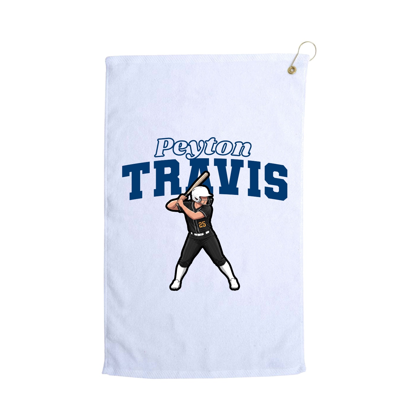 Golf Towel — Name Arch in White