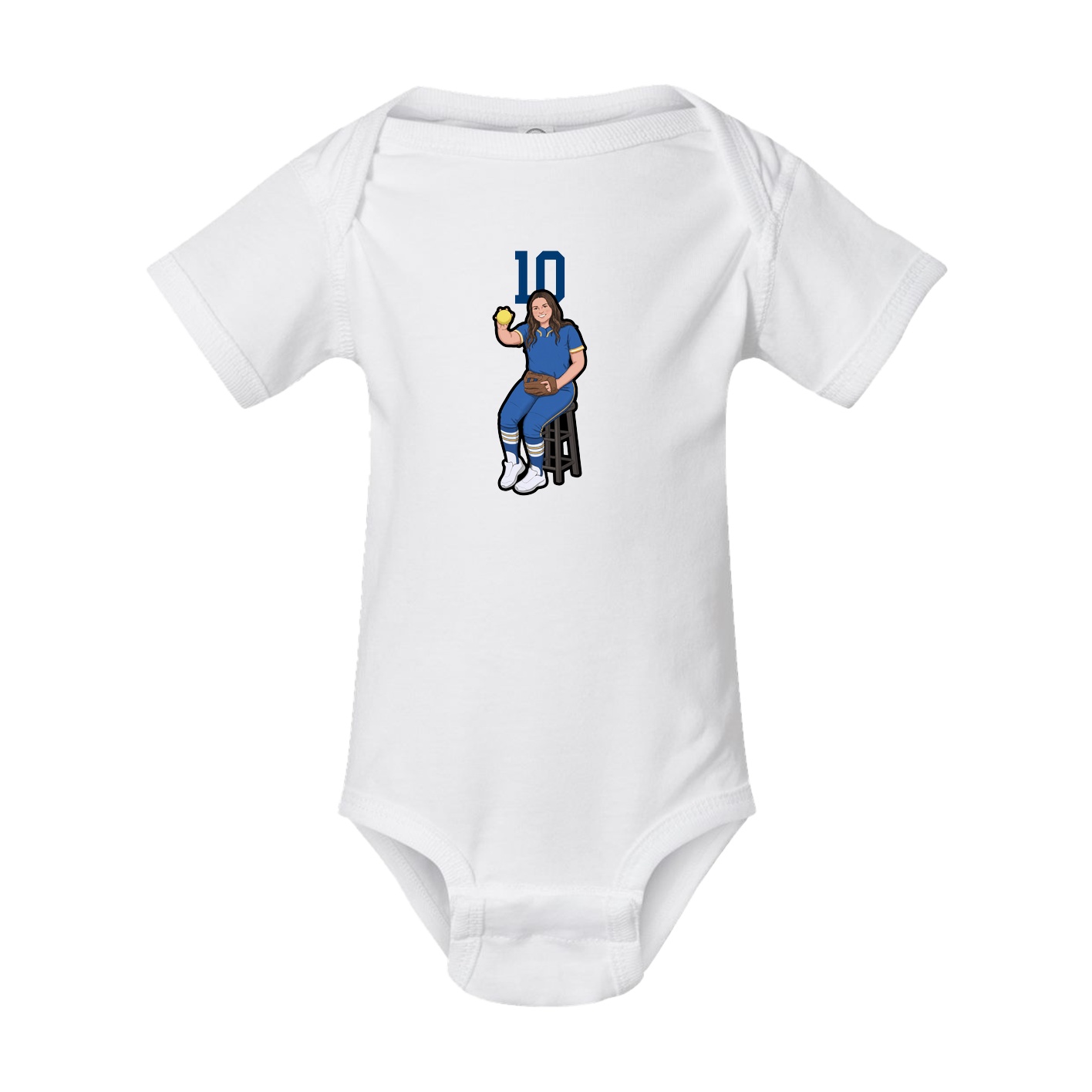 Baby Onesie — Number Top in White