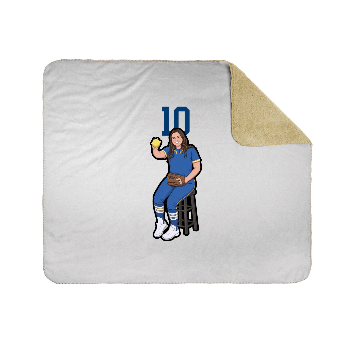 Throw Blanket — Number Top in White