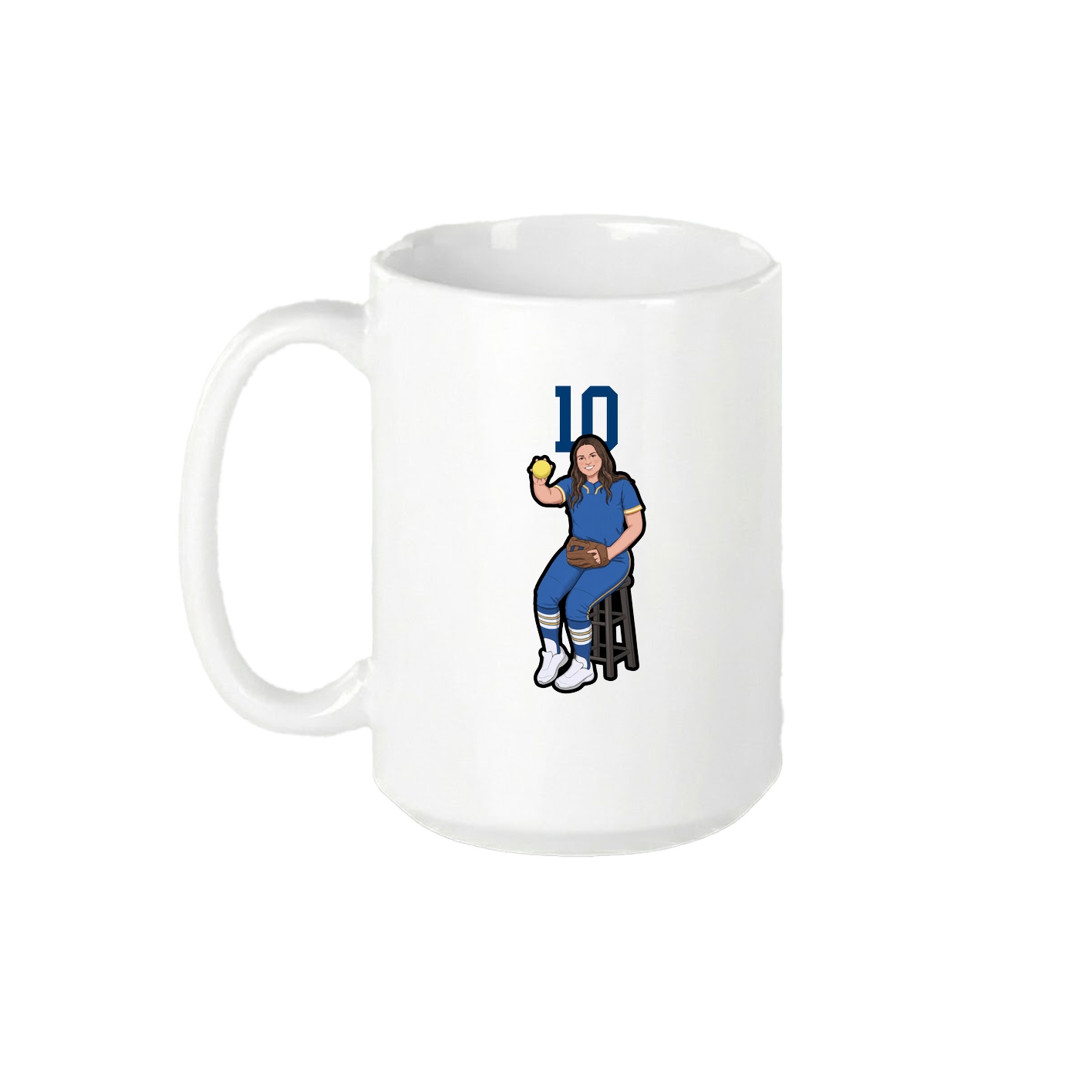 15oz Coffee Mug — Number Top in White