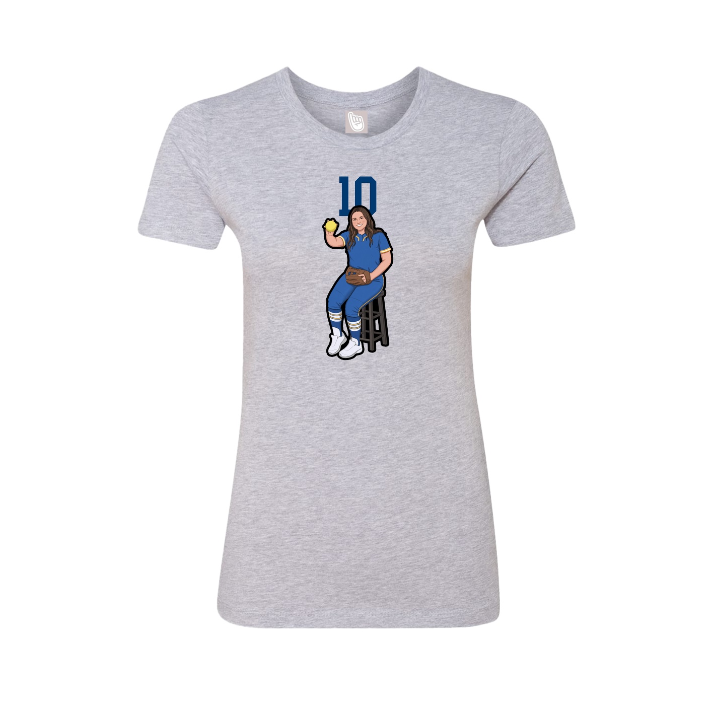 Fitted Women's Tee — Number Top in Grey