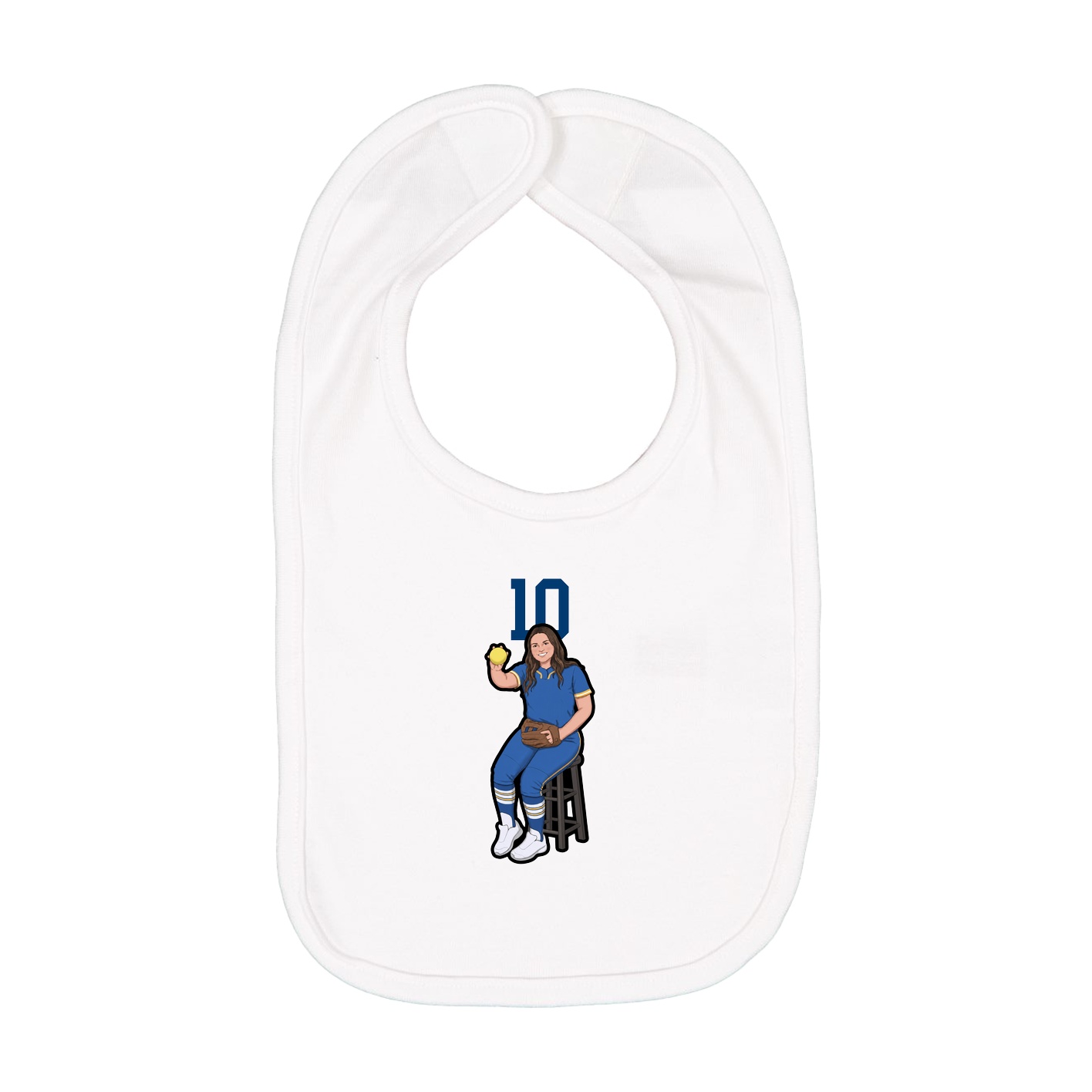 Infant Bib — Number Top in White