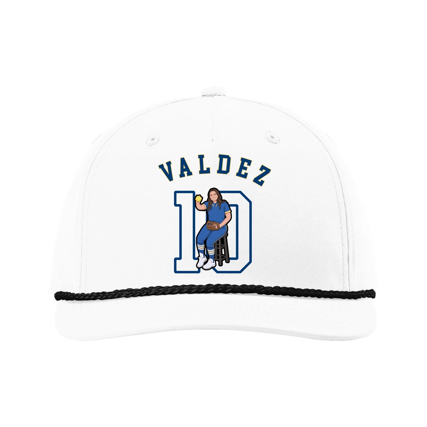 Five-Panel Classic Rope Cap — Shirsey Arch in White