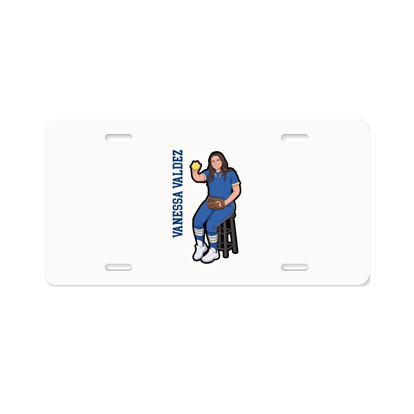 License Plate — Name Vertical in Classic