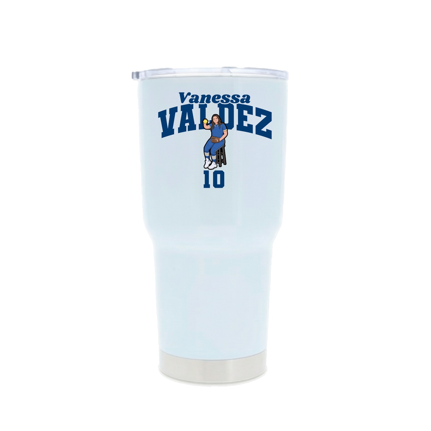 30oz Stainless Steel Tumbler — Signature Arch in White