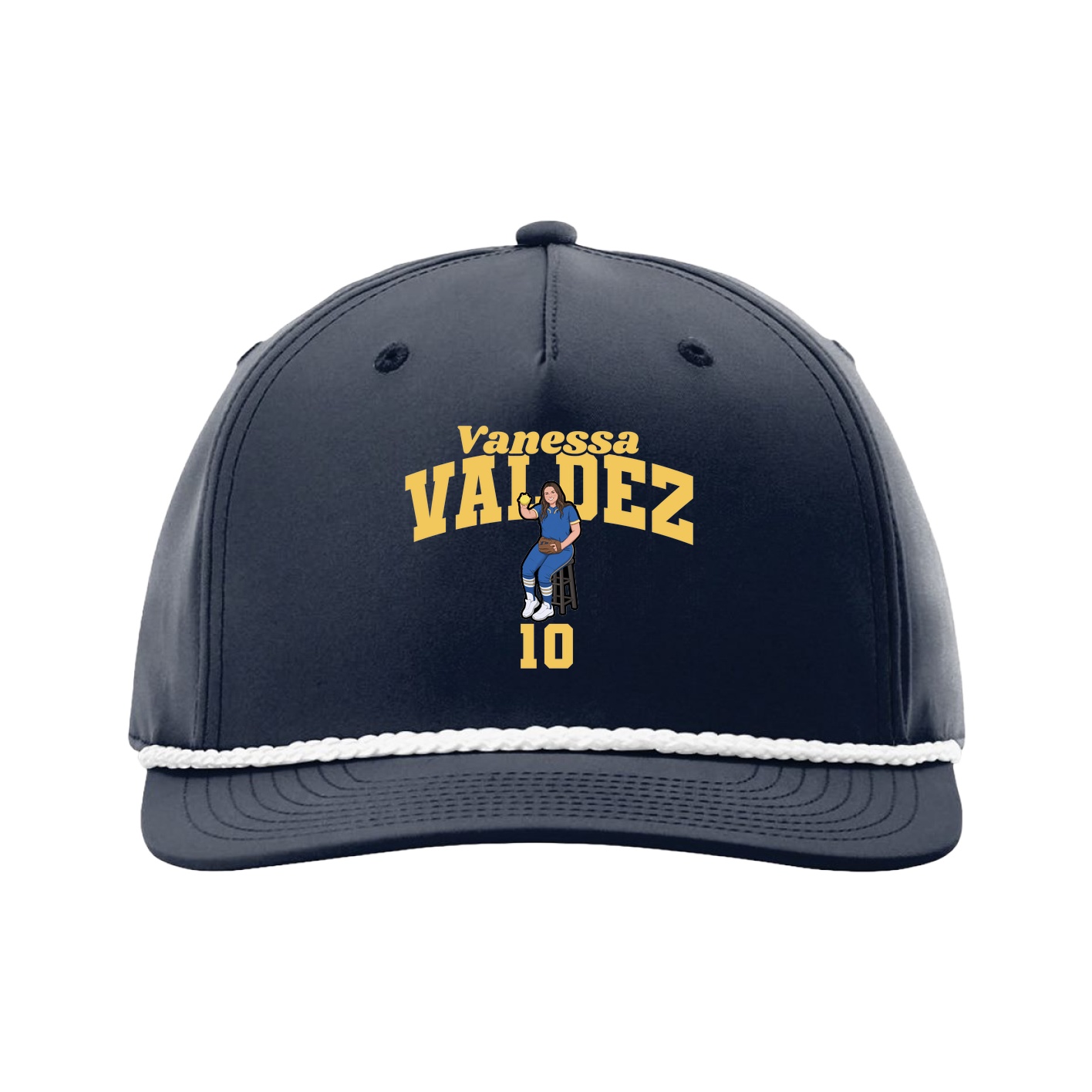 Five-Panel Classic Rope Cap — Signature Arch in Navy