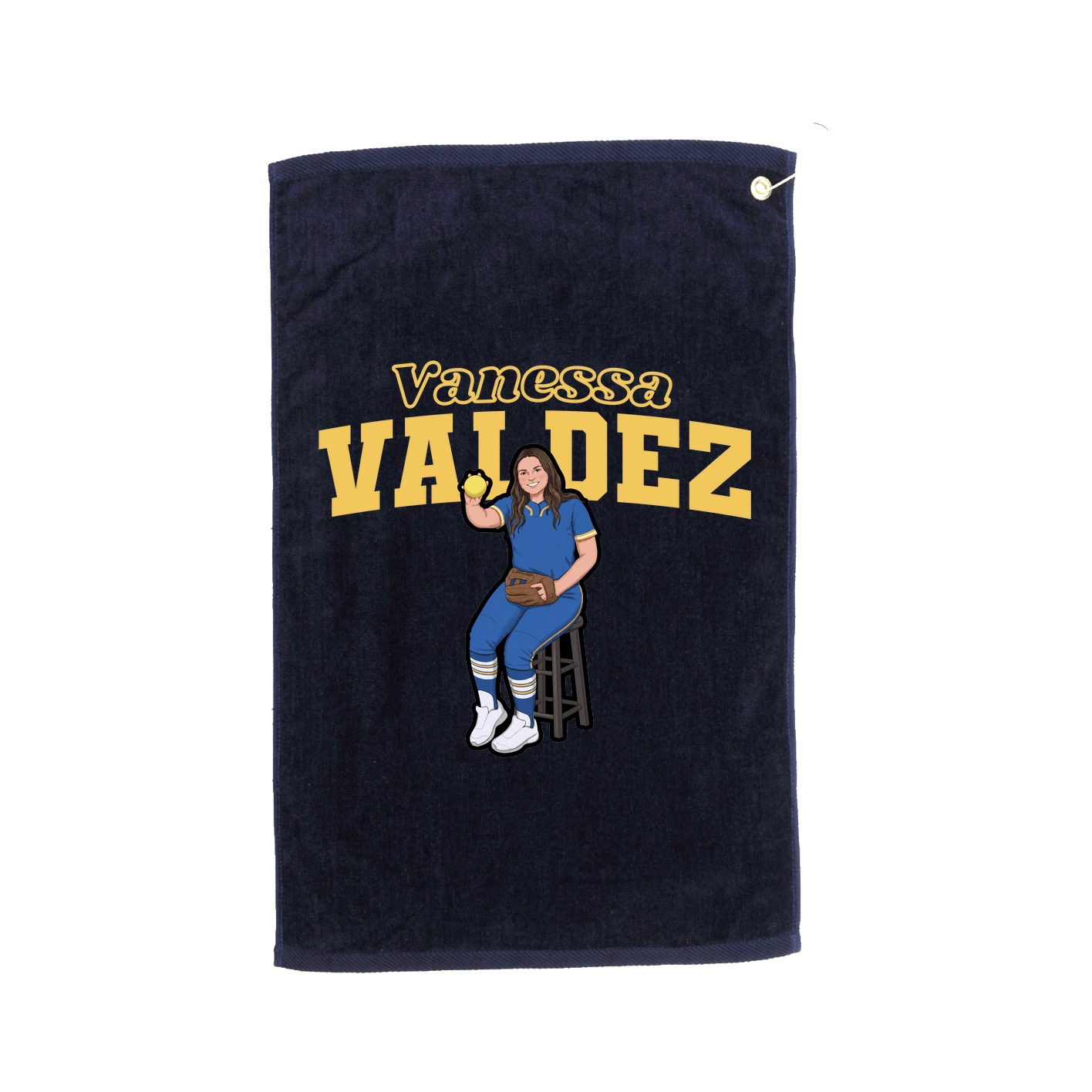 Golf Towel — Name Arch in Navy