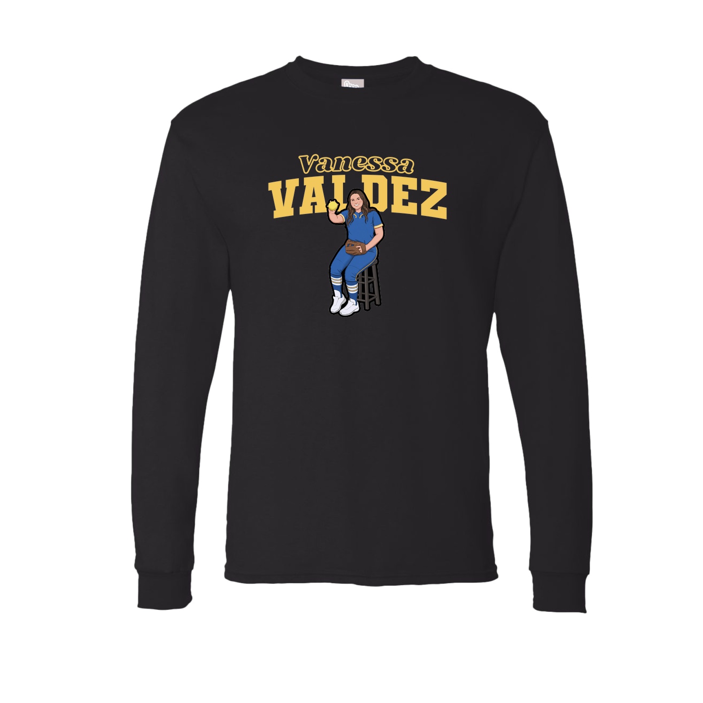 Long Sleeve Tee — Name Arch in Black