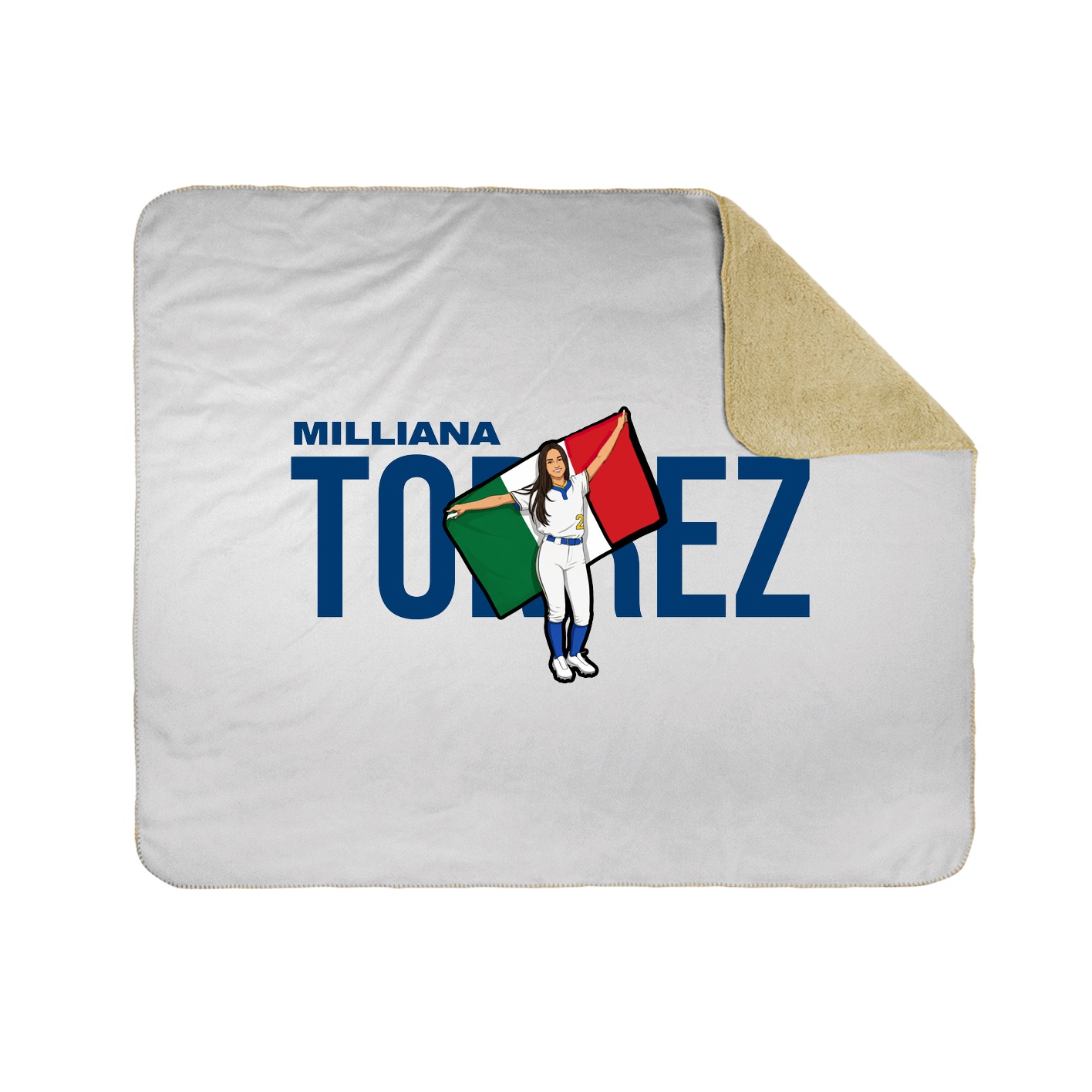 Throw Blanket — Player Name in White