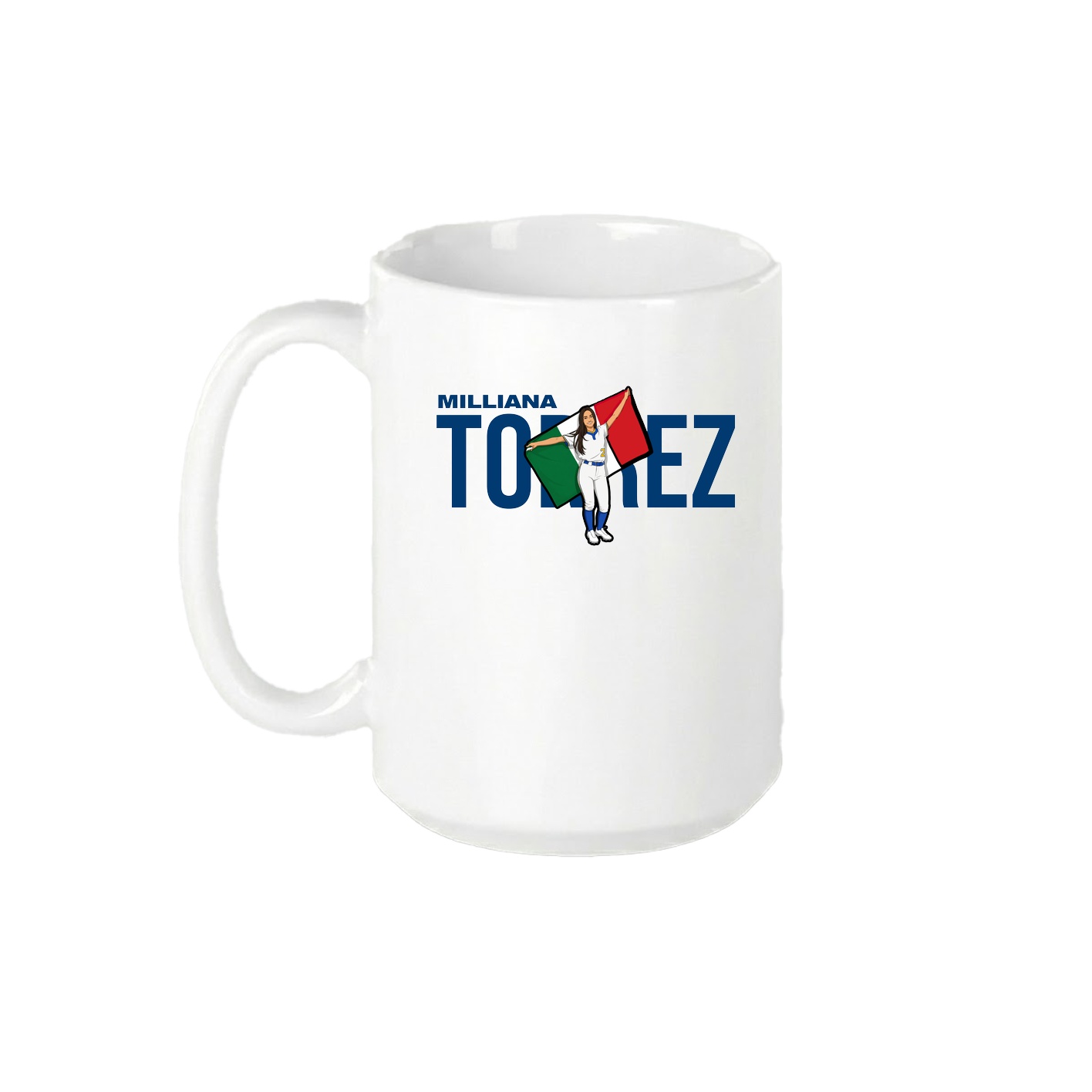 15oz Coffee Mug — Player Name in White
