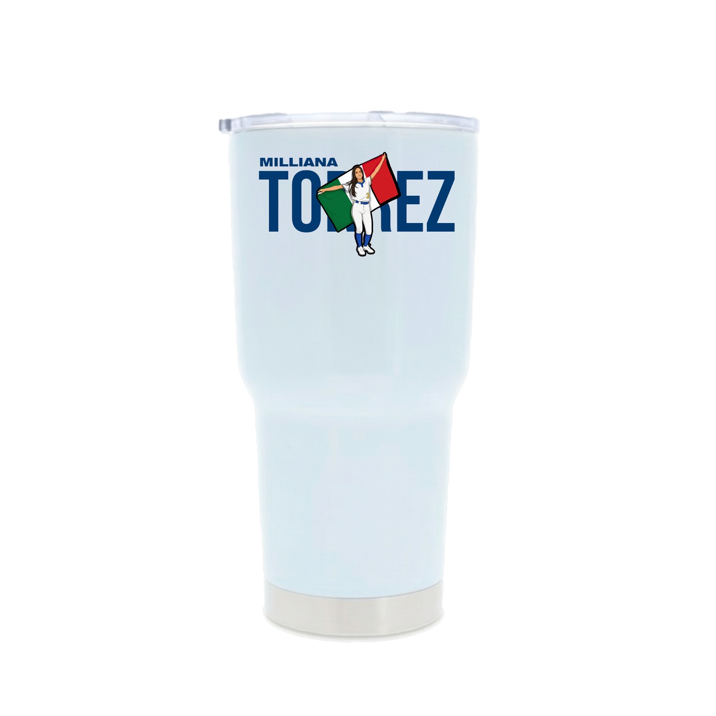 30oz Stainless Steel Tumbler — Player Name in White
