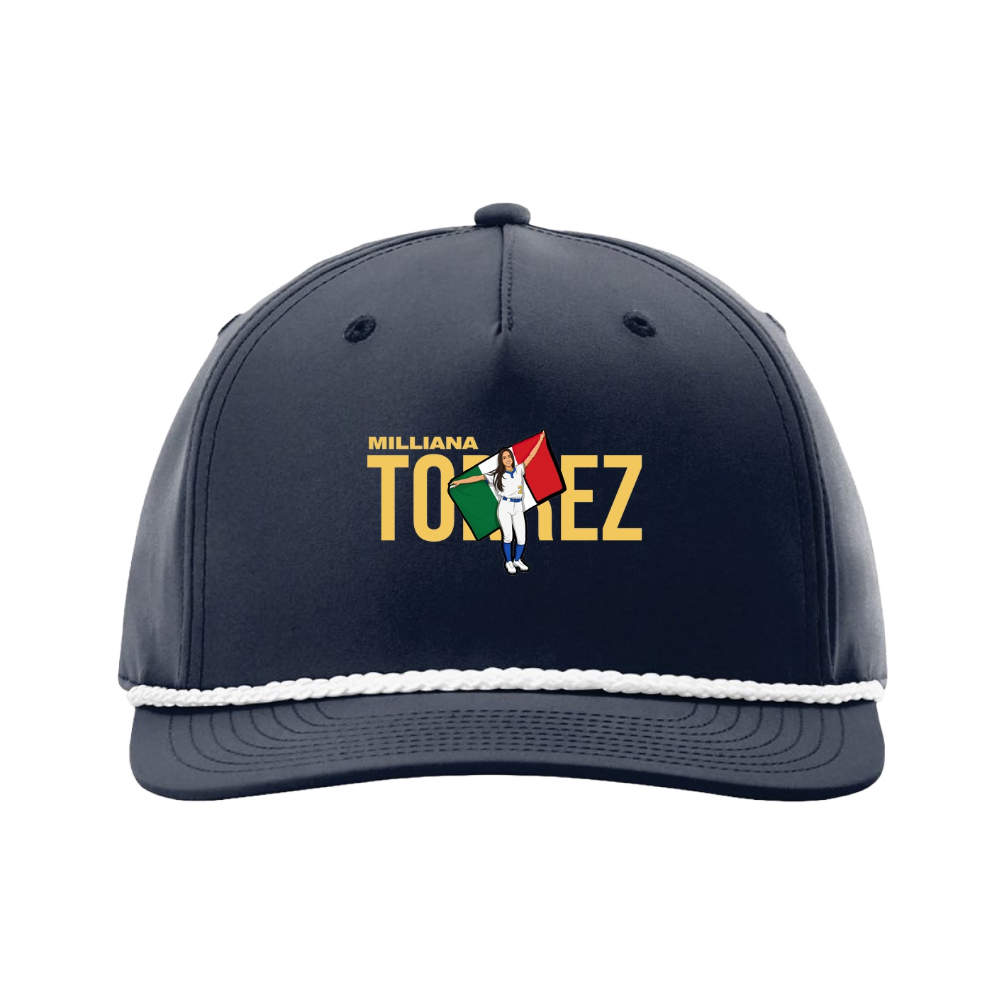 Five-Panel Classic Rope Cap — Player Name in Navy