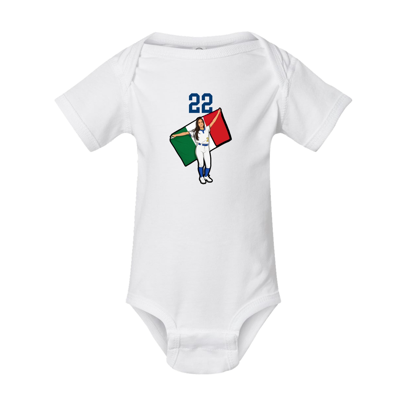 Baby Onesie — Number Top in White