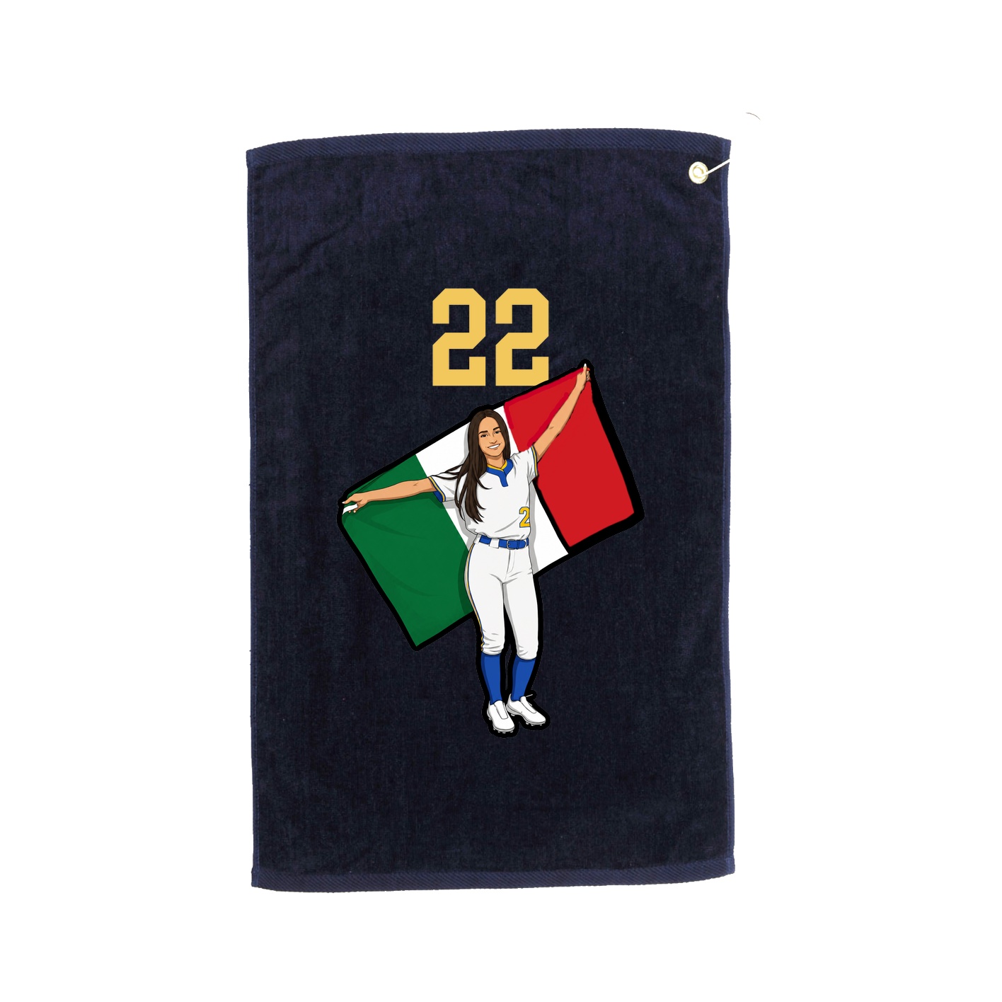 Golf Towel — Number Top in Navy